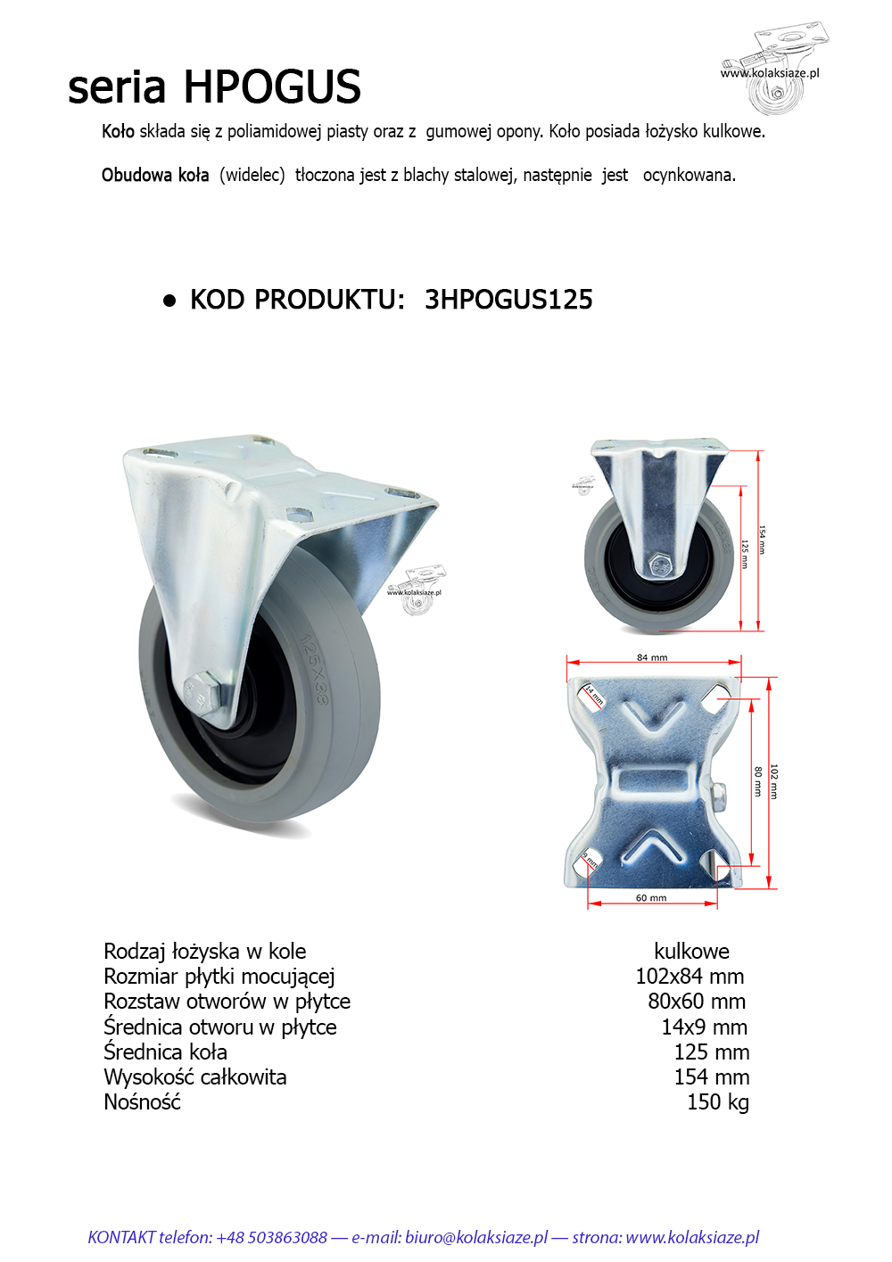 3HPOGUS125 KP kw koła książe